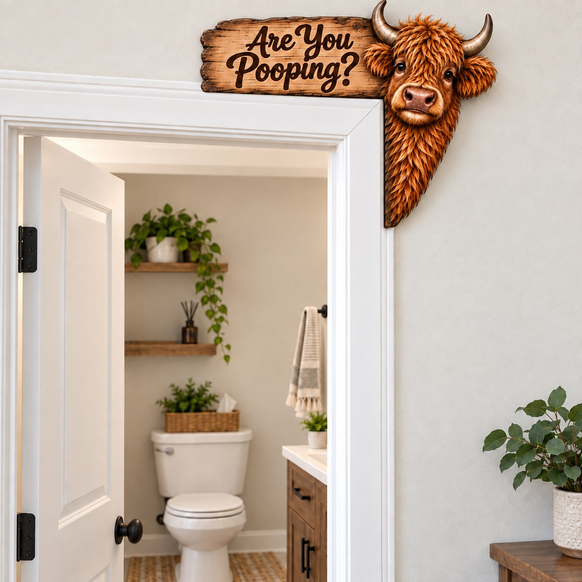 🐮Last Day 60% OFF - Funny Highland Cow Door Topper