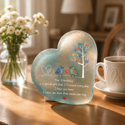 🌊Heartfelt Friendship Seaglass Keepsake Plaque-✨Shaped by Sea Nature & Crafted by Hand