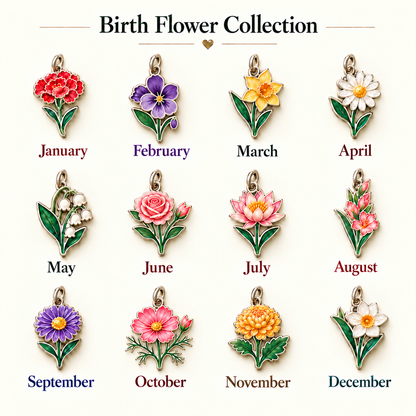 ⏳ Last Day 50% OFF —👼 Always By Your Side: Birth Month Angel & Flower Keychain + Keepsake Card 🌸
