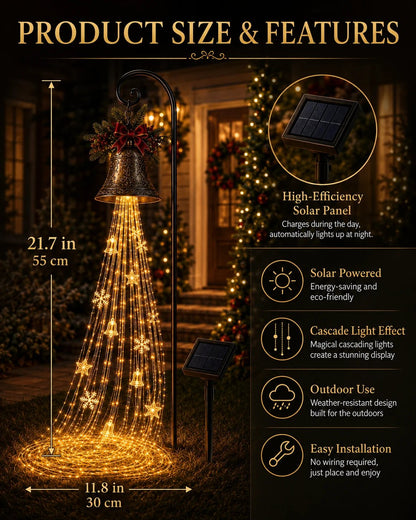 🔥Hot Sale 50% OFF🎄Christmas Bell Cascade Solar Yard Light ✨