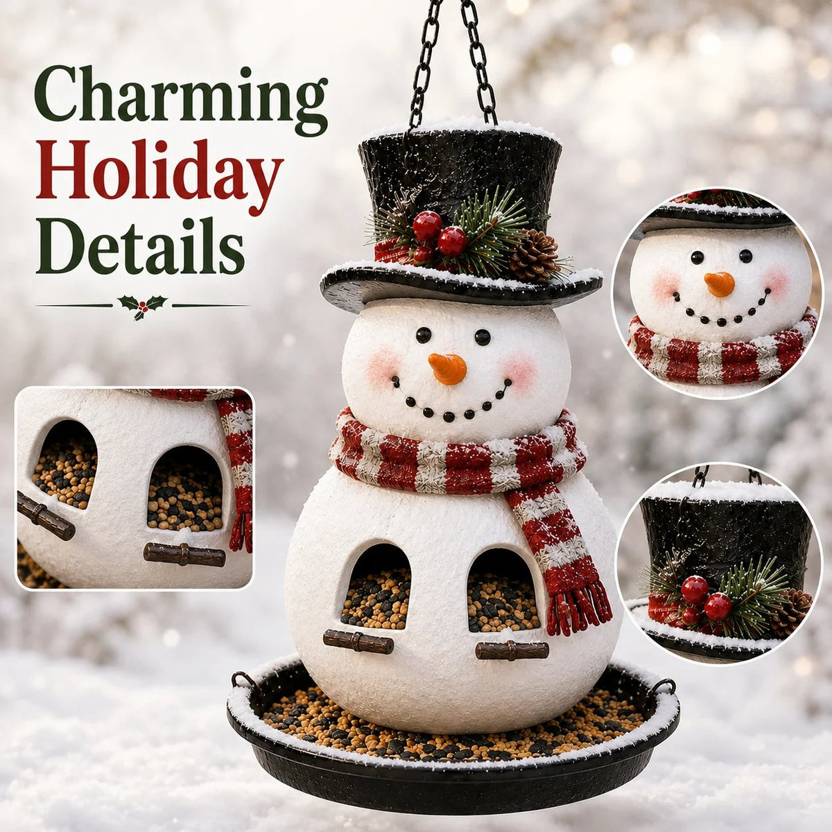 ✨🎄 Christmas Bird Feeder CollectionTM – Festive Hanging Garden Feeders for Wild Birds