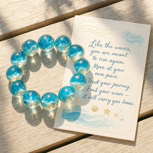 🌊💙Sea Glass Beaded Bracelet