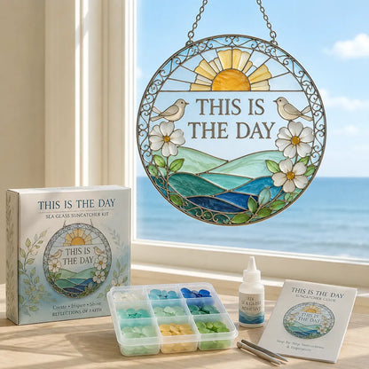 ⏳ Last Day 49% OFF – ✝️ Beginner-Friendly DIY Scripture Sea Glass Suncatcher Kit Collection | Complete Kit with Frosted Sea Glass Pieces, Clear Adhesive & Step-by-Step Guide Included 💕