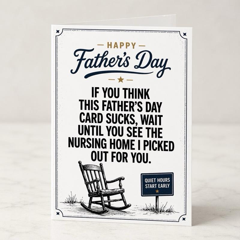 🔥Funny & Heartfelt Father’s Day Card for Dad✉Ready-to-Gift Humorous Greeting Card with Envelope