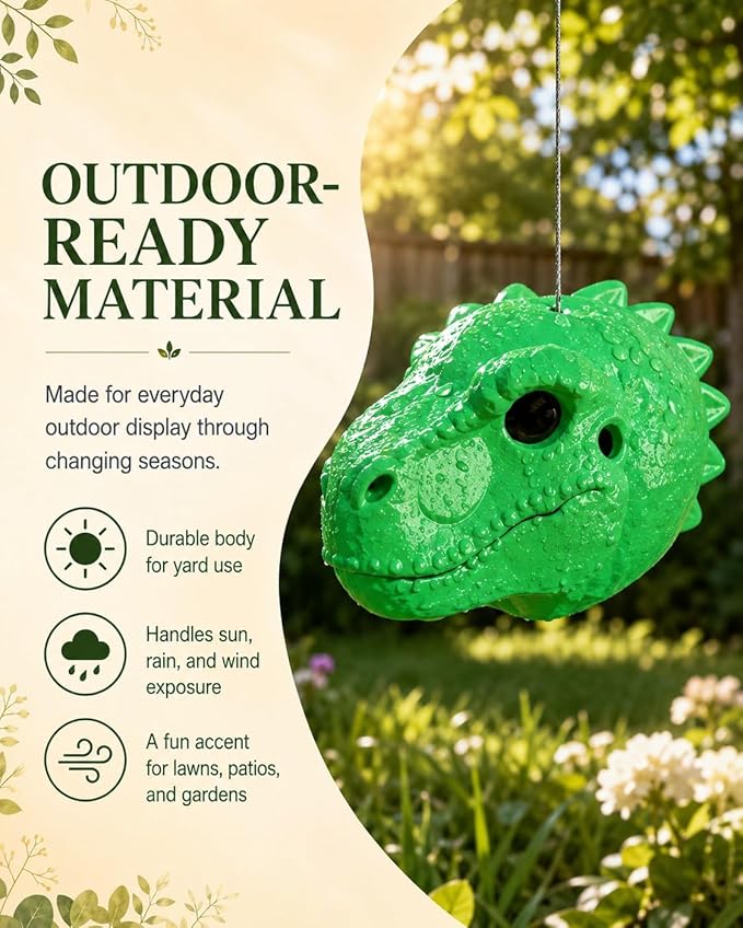🤣Funny T-Rex Dinosaur Head Squirrel Feeder, Hanging Outdoor Backyard Nut & Seed Feeder