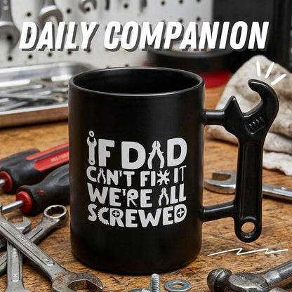 🔥Limited-time 50% off🎁Funny Wrench Handle Coffee Mug, Perfect Father’s Day Gift for Dad, Grandpa, Mechanic & Handyman