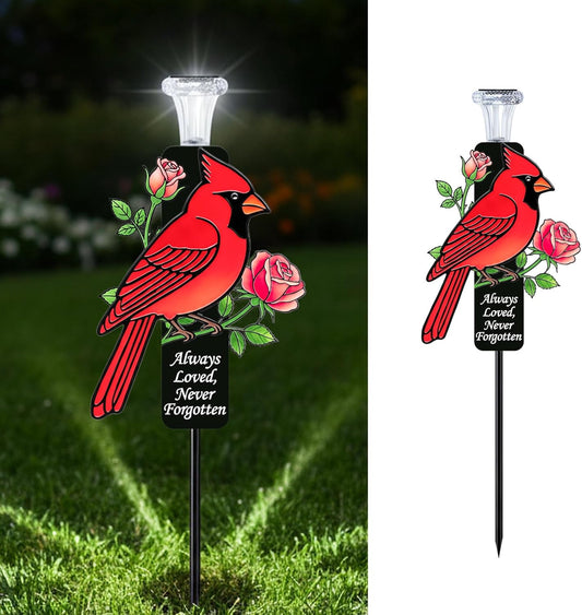 🔥Limited-Time Offer🕊️Cardinal Memorial Solar Stake, In Loving Memory of Loved Ones