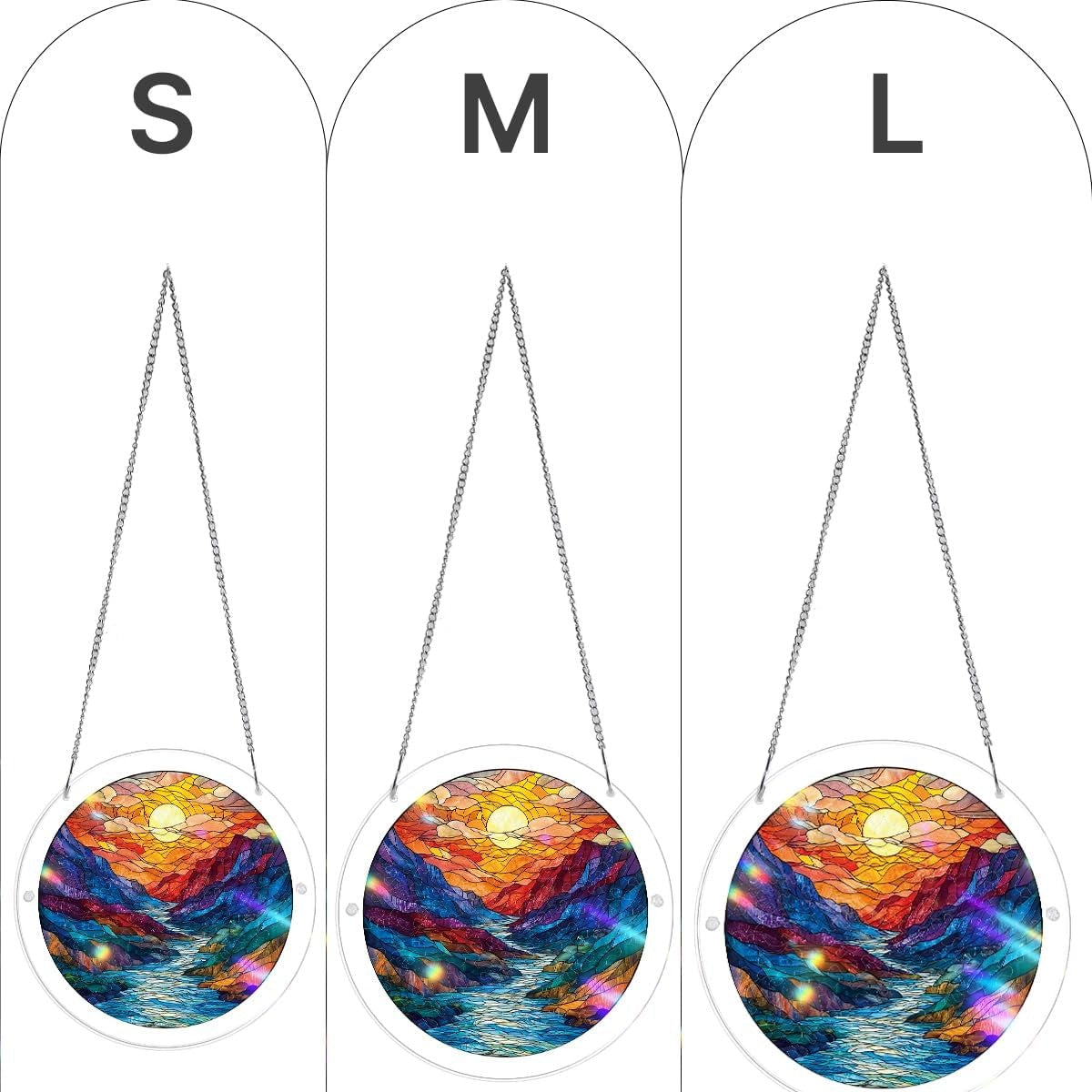 Glazed Mountain Moon Light Suncatcher-Acrylic Window Art