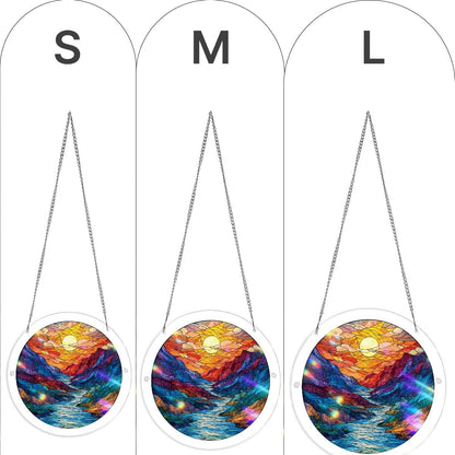 Glazed Mountain Moon Light Suncatcher-Acrylic Window Art