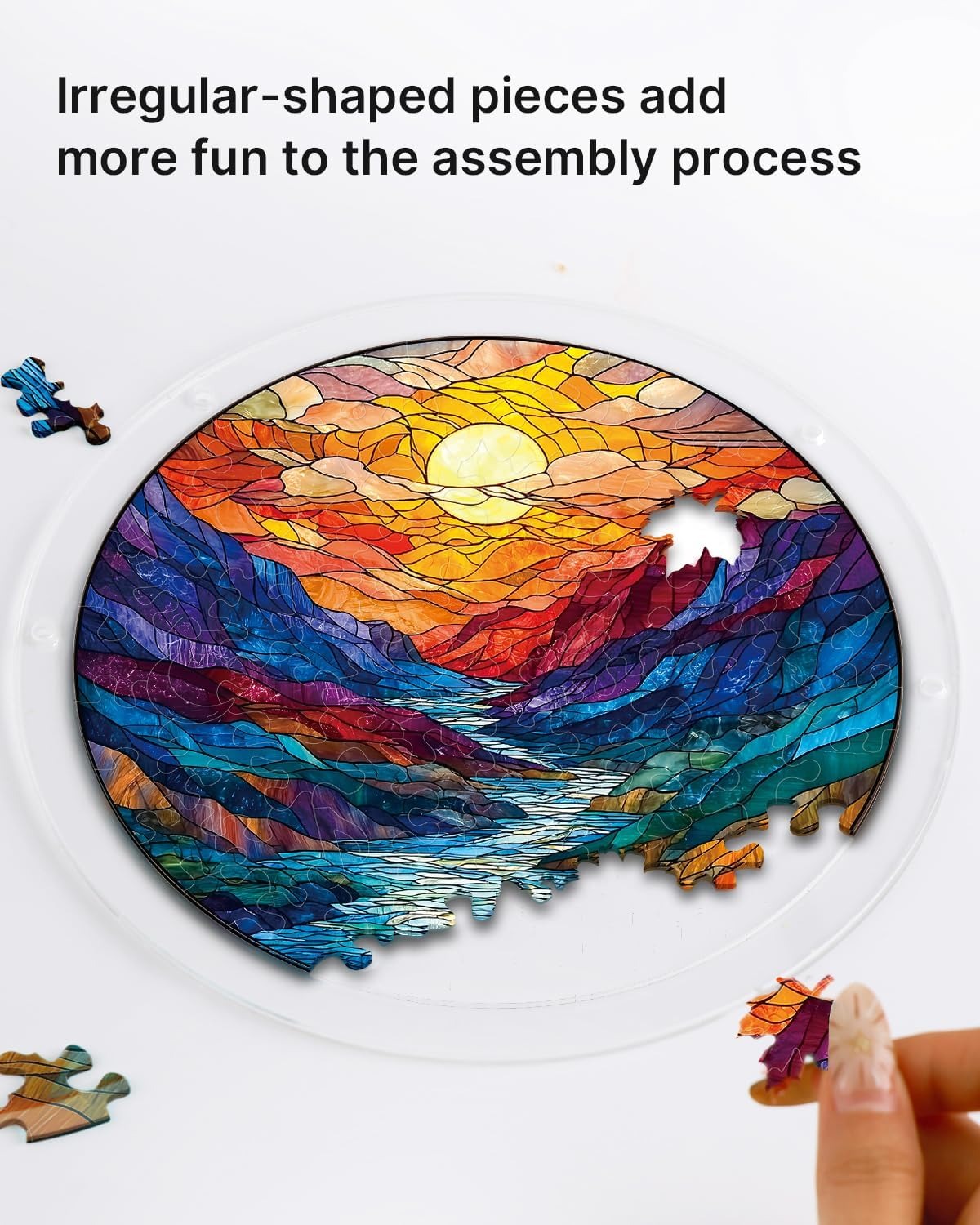 Glazed Mountain Moon Light Suncatcher-Acrylic Window Art