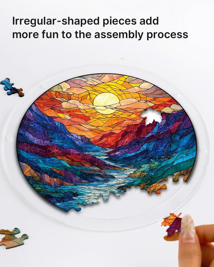 Glazed Mountain Moon Light Suncatcher-Acrylic Window Art