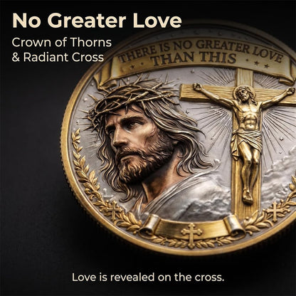 Christian Faith Commemorative Coin, Jesus Crucifixion & Resurrection Religious Keepsake, Double‑Sided Collector’s Gift