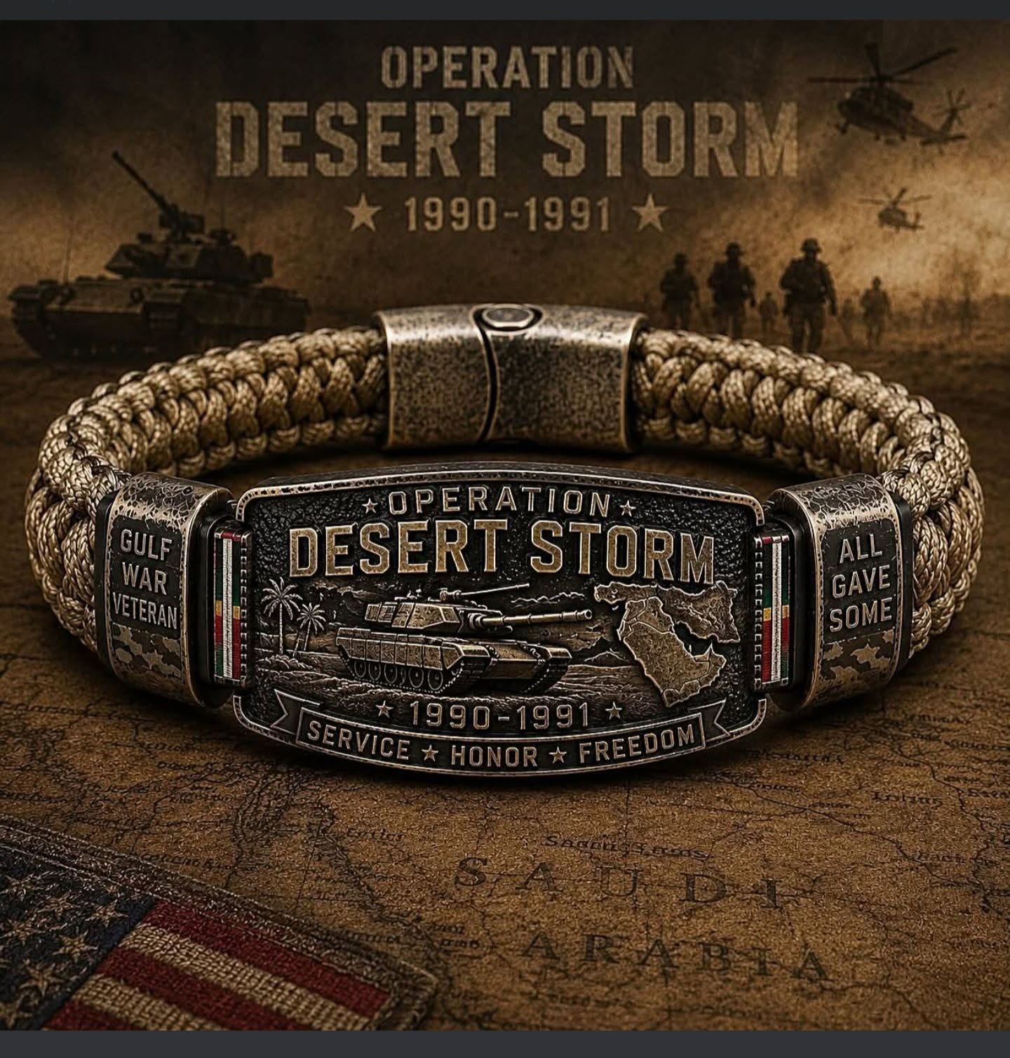 🔥Last Day Of Special Offer, Up To 55% Off!🎉Operation Desert Storm Veteran Paracord Bracelet