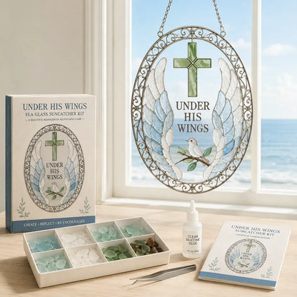⏳ Last Day 49% OFF – ✝️ Beginner-Friendly DIY Scripture Sea Glass Suncatcher Kit Collection | Complete Kit with Frosted Sea Glass Pieces, Clear Adhesive & Step-by-Step Guide Included 💕
