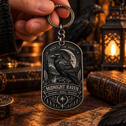 🐦‍⬛ Midnight Raven Keychain – Gothic Guardian Charm For Your Everyday Carry