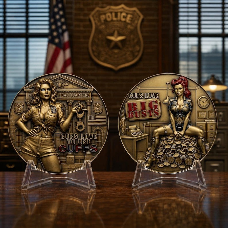 🪙Cop Love Big Busts To Use Cuffs Challenge Coin