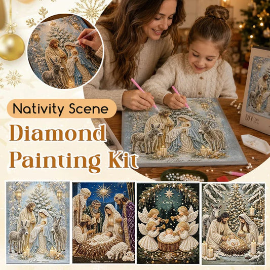 💥🏆Nativity Scene Diamond Painting Kit | Jesus Christ Christmas Faith Art Decor