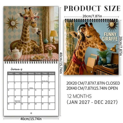 🦒 Funny Giraffe 2027 Wall Calendar – Music, Sass & Long-Necked Charm