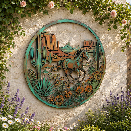Western Horse Desert Garden Wall Decor