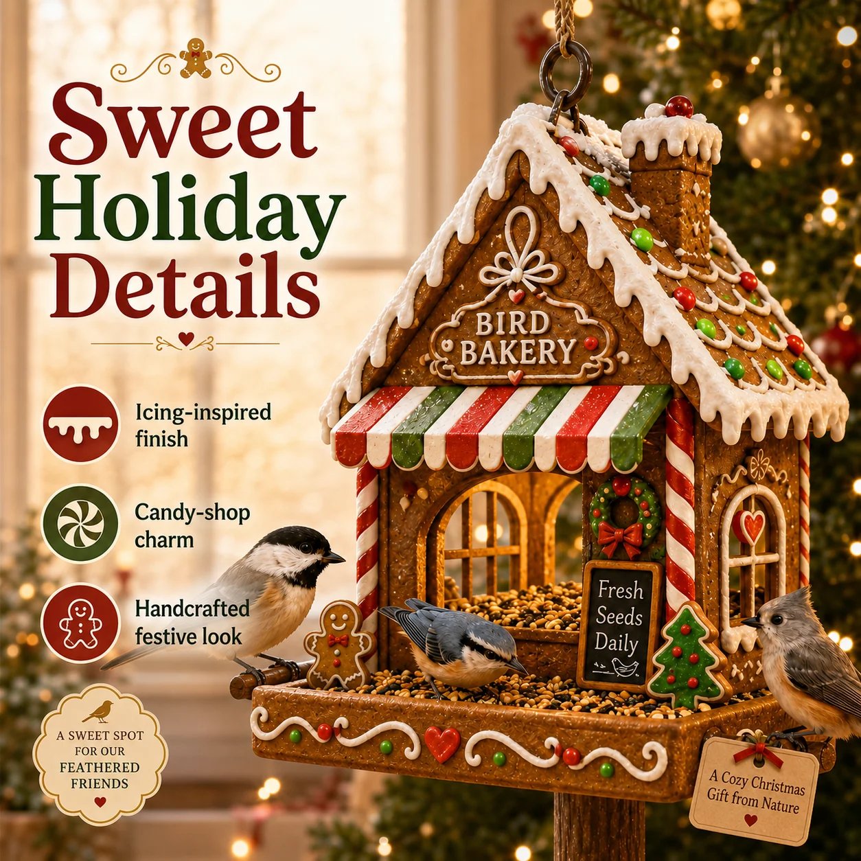 ✨🎄 Christmas Bird Feeder CollectionTM – Festive Hanging Garden Feeders for Wild Birds
