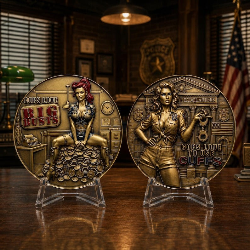 🪙Cop Love Big Busts To Use Cuffs Challenge Coin