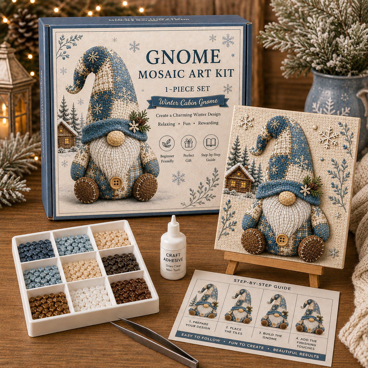 🔥Last Day BUY 3 GET 1 FREE🧩 Gnome Mosaic Art Kit – Create Your Own Charming Handmade Masterpiece