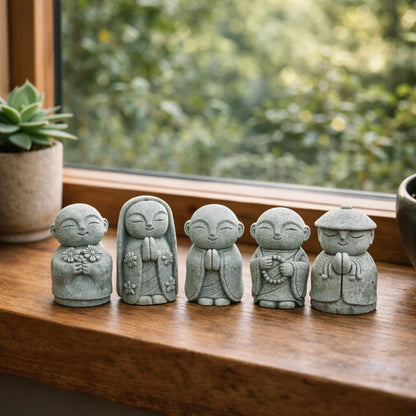 🧘Summer Sale 50% OFF🔥Handcrafted Mini Stone Zen Jizo Statue