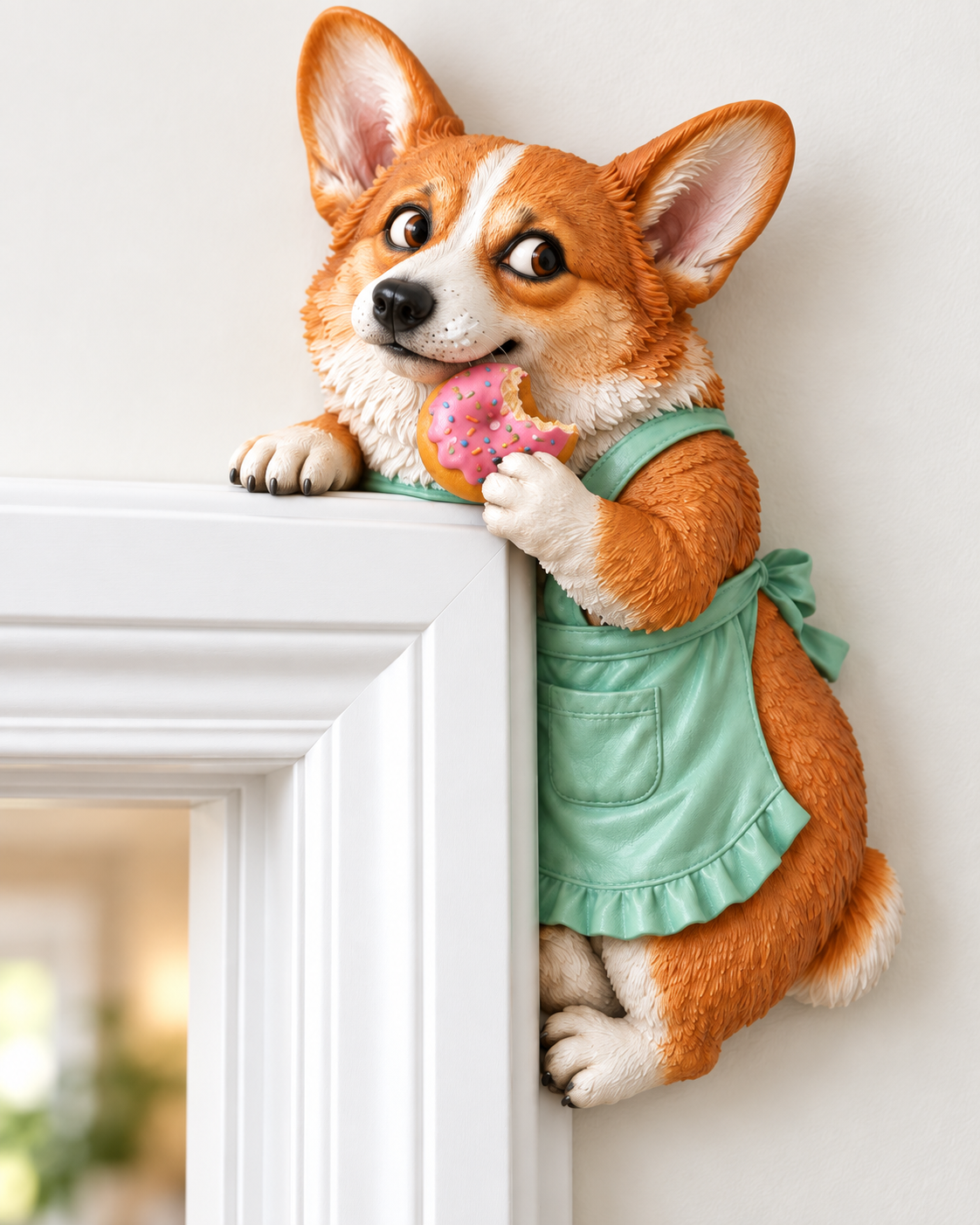 👀Adorable Corgi Door Frame Decor Funny Corner Wall Art