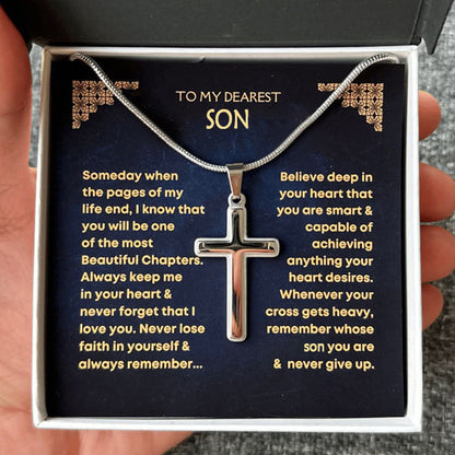 Never Lose Faith Cross Necklace – Choose Your Card Message