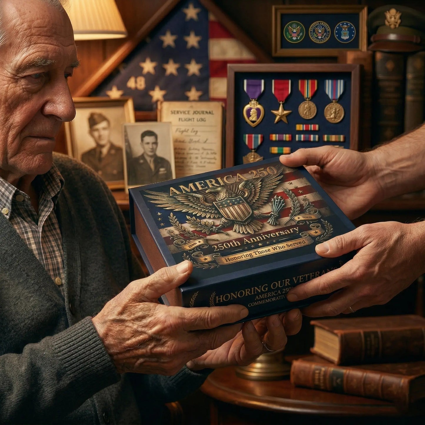 🔥Last Day 69% OFF🔥9PCS USA 250th Anniversary Commemorative Coin Gift Set, 2026 Patriotic Gift for Veterans, 250th Anniversary Collectors