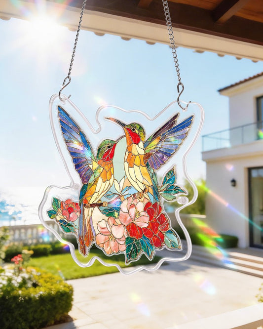 Acrylic Jigsaw Puzzle Suncatcher -Two Birds of Spring