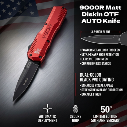 🔥Limited Time Discount 💥 - 🔪9000R Matt Diskin OTF AUTO Knife (🎉50th Anniversary Edition🎉)
