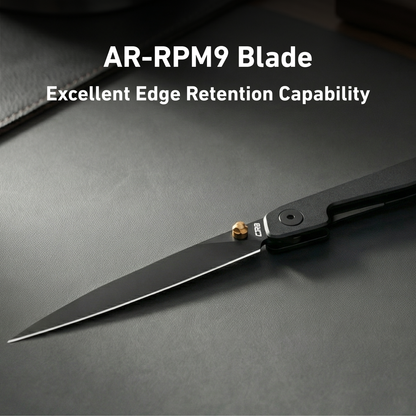 🔥Last Day Sale 50% OFF🎉Lanky Liner Lock Front Flipper Knife Black Aluminum Handle