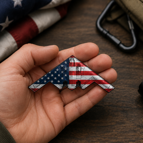 Spirit of ’76 B-2 Stealth Bomber Challenge Coin – 250th Anniversary Patriotic Collectible