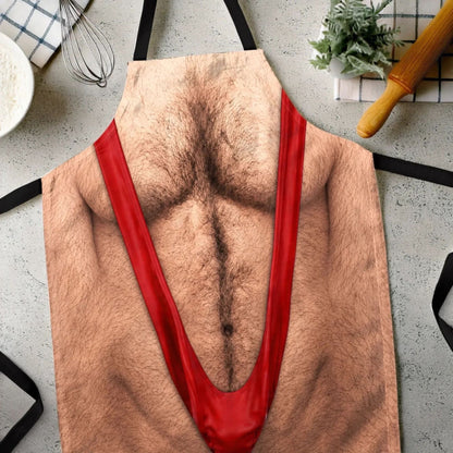 🍳🤯Funny Mankini Belly BBQ Grilling Apron – Gag Gift for Men – King of BBQ