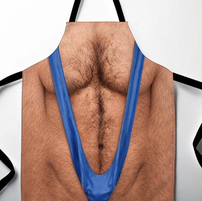 🍳🤯Funny Mankini Belly BBQ Grilling Apron – Gag Gift for Men – King of BBQ
