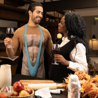 🍳🤯Funny Mankini Belly BBQ Grilling Apron – Gag Gift for Men – King of BBQ