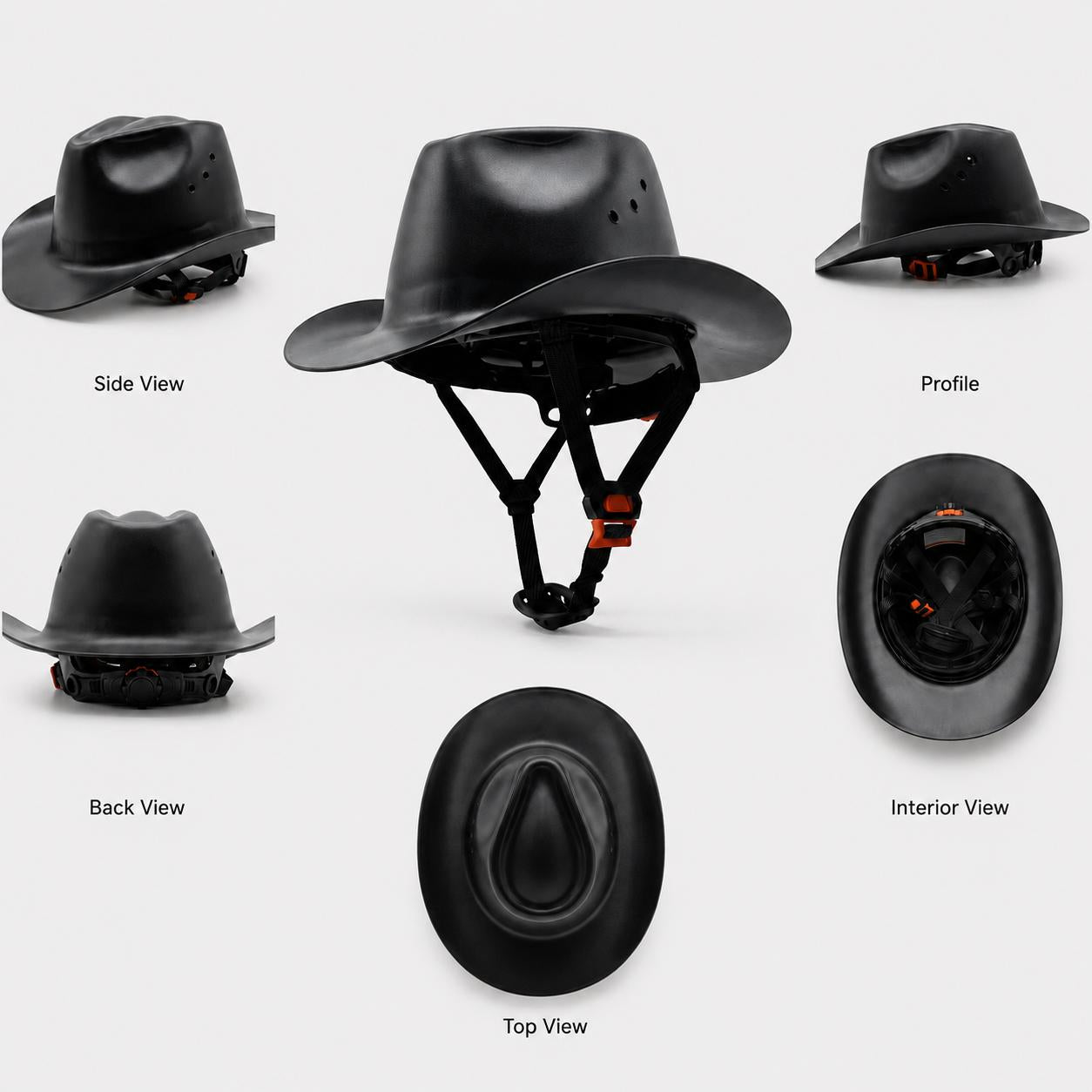 🤠Cowboy Hard Hat for Men Western Style Work Helmet with Chin Strap Wide Brim Vented Design