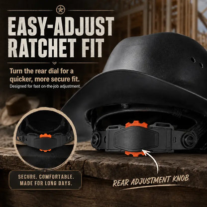 🤠Cowboy Hard Hat for Men Western Style Work Helmet with Chin Strap Wide Brim Vented Design