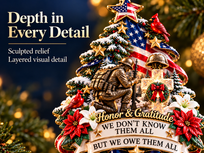 2026 Honor & Gratitude Christmas Tree Ornament – Military Tribute & Memorial Keepsake