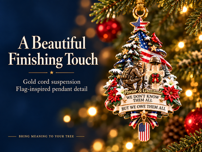 2026 Honor & Gratitude Christmas Tree Ornament – Military Tribute & Memorial Keepsake