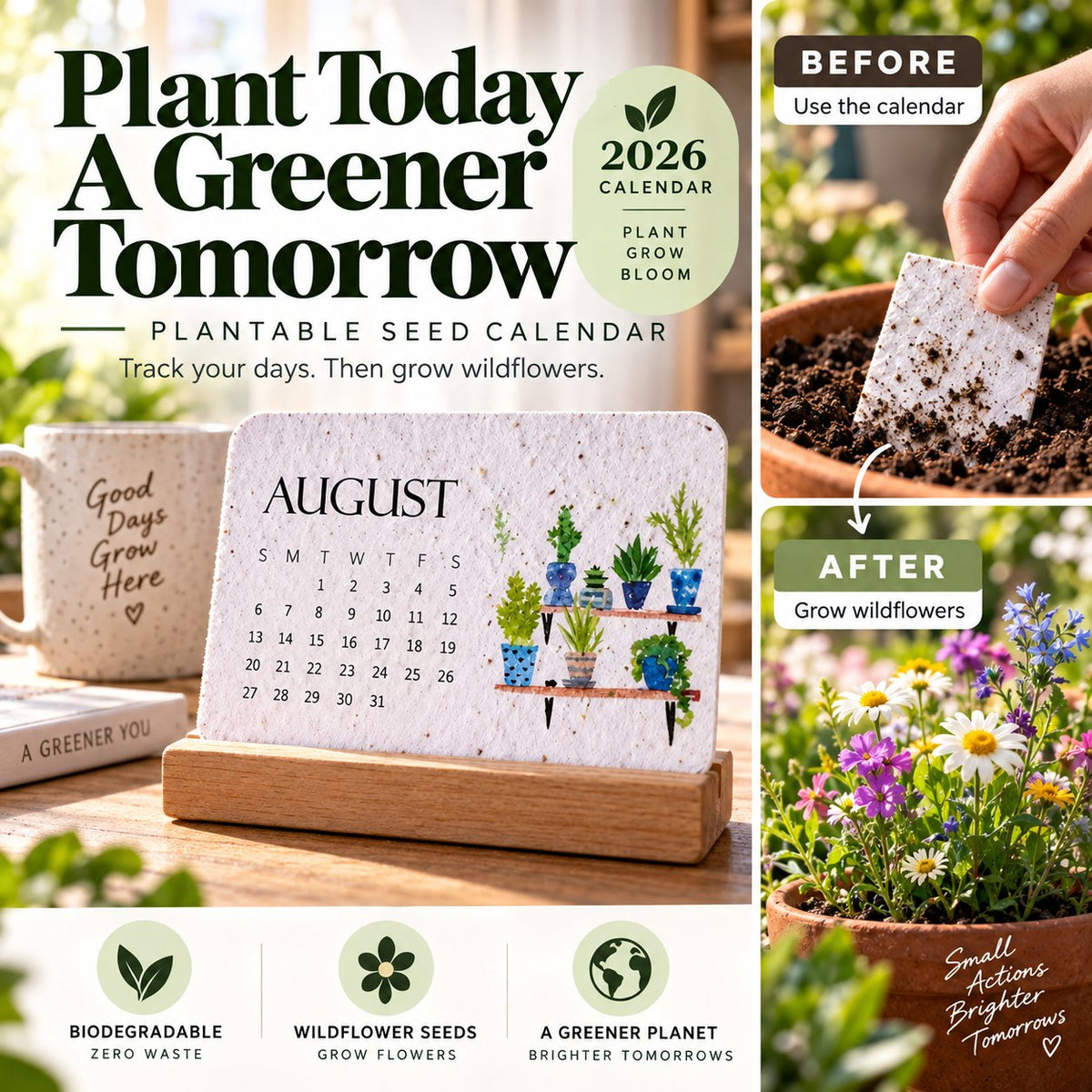 ✨⏳ Last Day 50% OFF —🌱Eco-Friendly Plantable “Timeless” Seed Calendar 2027