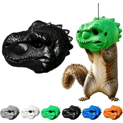 🤣Funny T-Rex Dinosaur Head Squirrel Feeder, Hanging Outdoor Backyard Nut & Seed Feeder