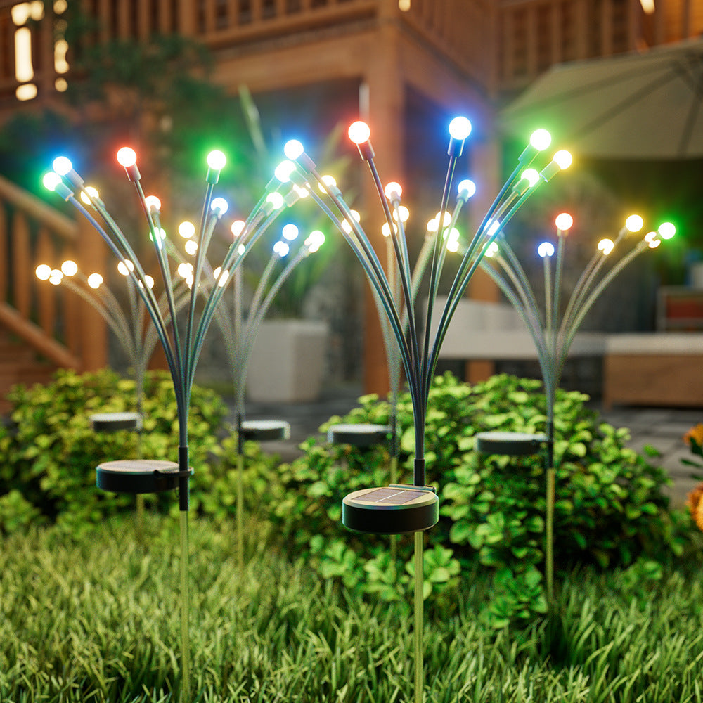 Solar Firefly Garden Lights, Waterproof Outdoor Swaying Stake Lights with 4 Modes (Warm White/Multi‑Color, Steady/Flashing) for Yard, Patio & Landscape