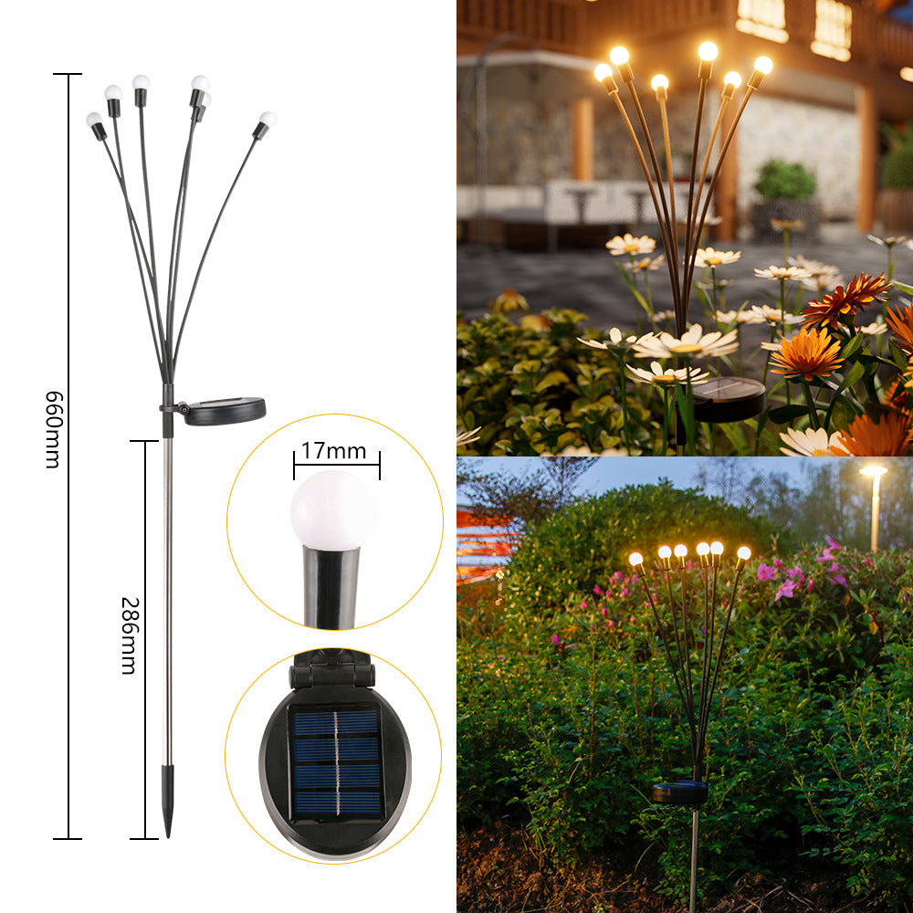 Solar Firefly Garden Lights, Waterproof Outdoor Swaying Stake Lights with 4 Modes (Warm White/Multi‑Color, Steady/Flashing) for Yard, Patio & Landscape
