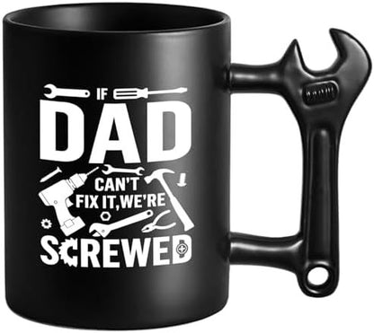 🔥Limited-time 50% off🎁Funny Wrench Handle Coffee Mug, Perfect Father’s Day Gift for Dad, Grandpa, Mechanic & Handyman