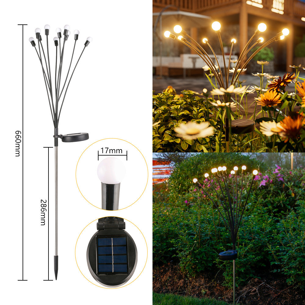 Solar Firefly Garden Lights, Waterproof Outdoor Swaying Stake Lights with 4 Modes (Warm White/Multi‑Color, Steady/Flashing) for Yard, Patio & Landscape