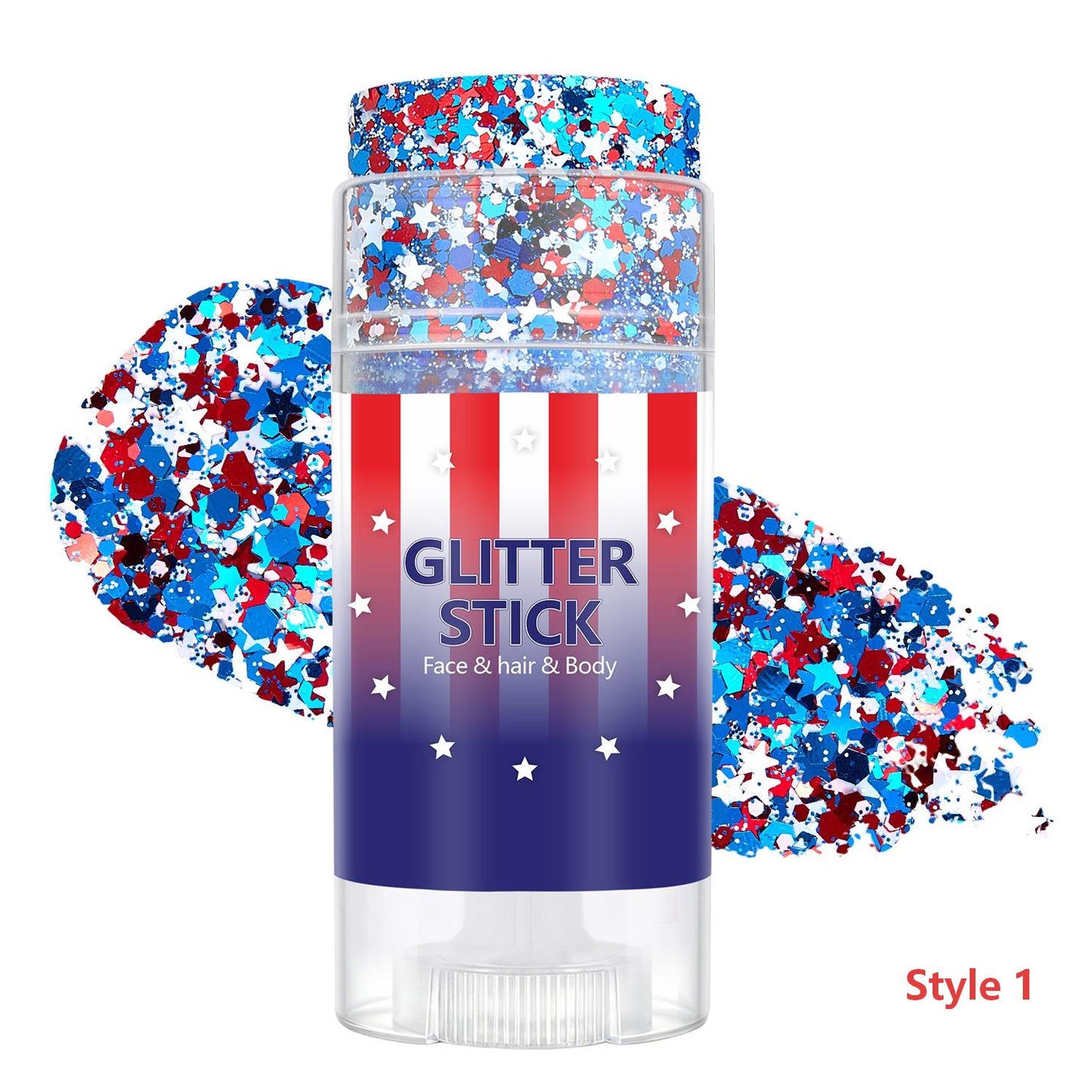 🔥Limited-time 50% off🎉Patriotic Red White Blue Glitter Stick, Face Hair & Body Glitter Gel for Fourth of July, Party, Festival & Makeup (11 Styles)