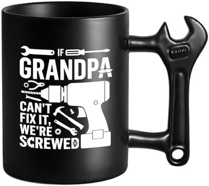 🔥Limited-time 50% off🎁Funny Wrench Handle Coffee Mug, Perfect Father’s Day Gift for Dad, Grandpa, Mechanic & Handyman