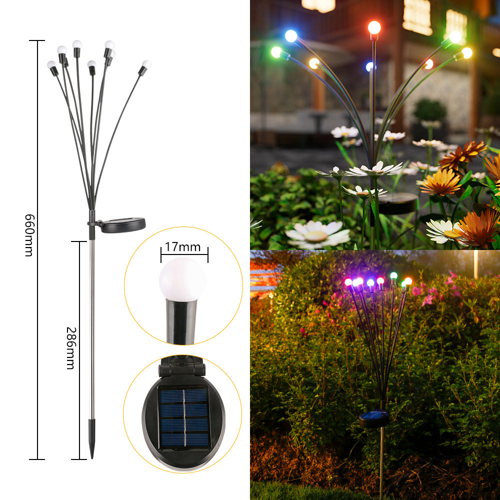 Solar Firefly Garden Lights, Waterproof Outdoor Swaying Stake Lights with 4 Modes (Warm White/Multi‑Color, Steady/Flashing) for Yard, Patio & Landscape